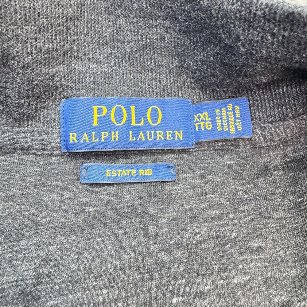 Polo Ralph Lauren Men's XXL Estate Rib Quarter Zip Pullover Sweater Dark Gray - Picture 3 of 9